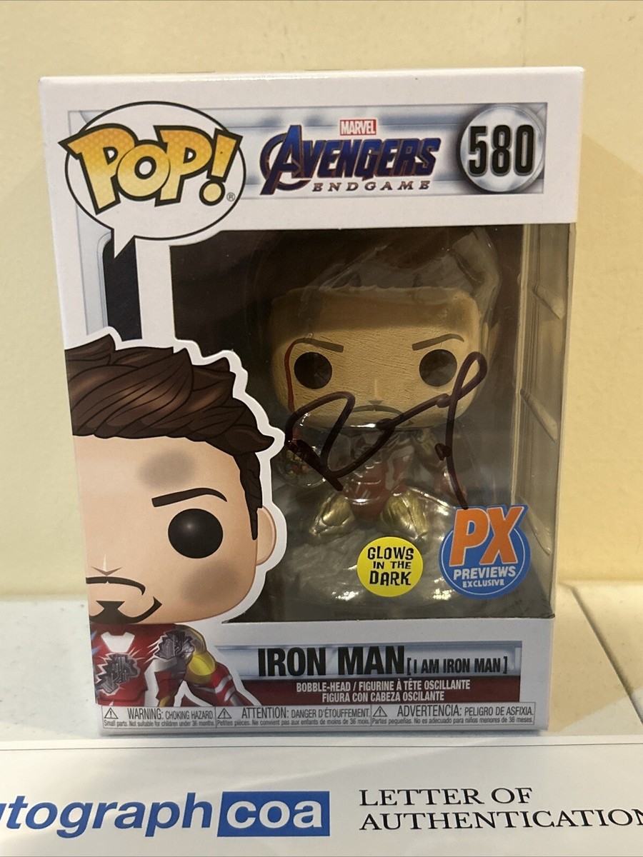 ロケット funko acoa鑑定済み ブラッドリークーパーサイン入り ROBERT DOWNEY JR SIGNED AUTOGRAPH FUNKO POP ACOA FULL LETTER