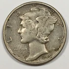 1945 United States Mercury Dime - Very Fine (VF) KM#140 - 90% Silver - 6548