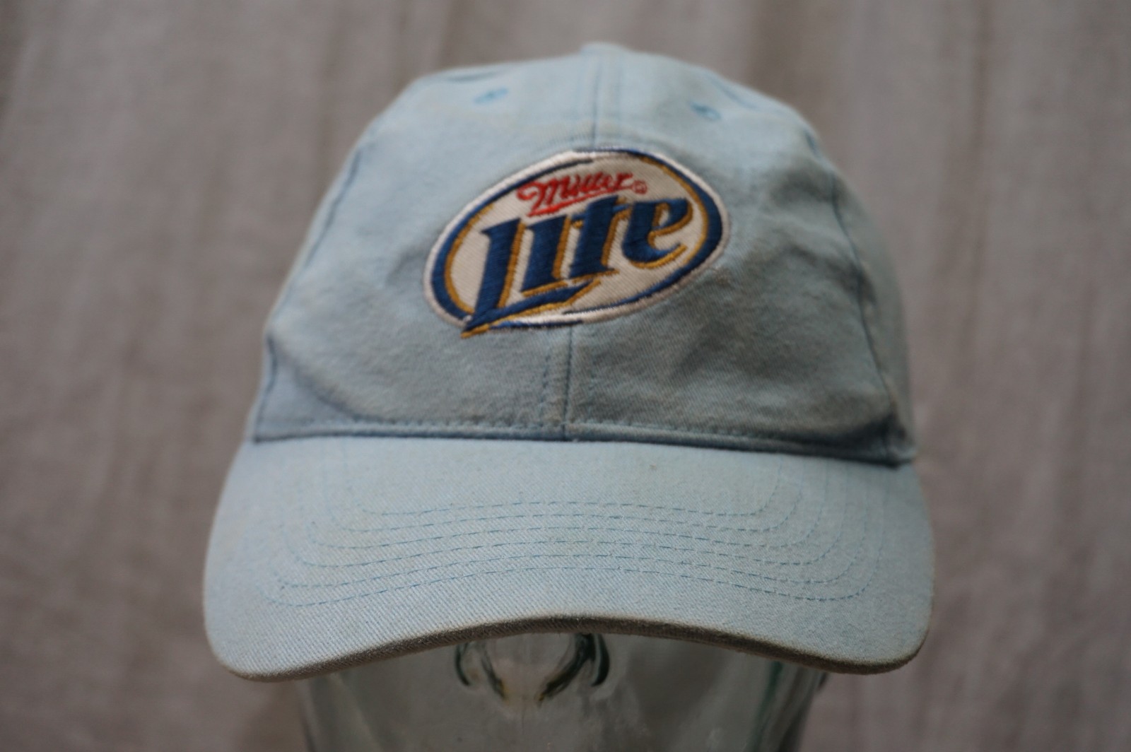 Miller Lite Baseball Cap, Hat strapback light blu… - image 1