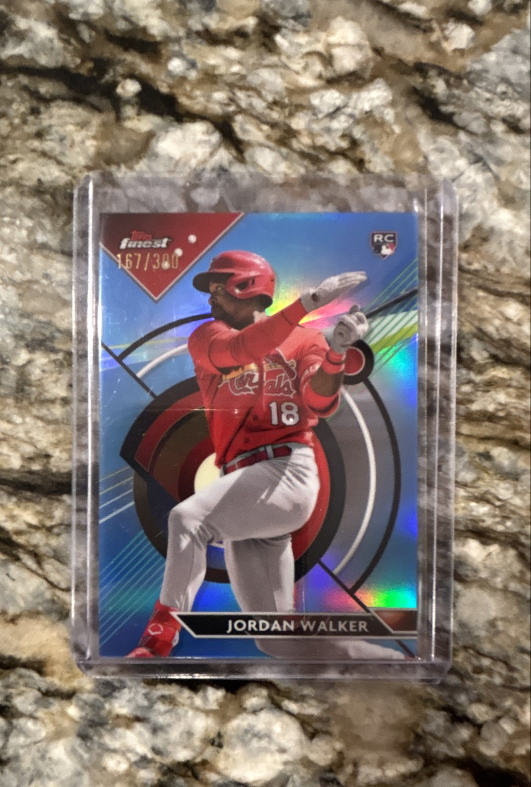 2023 Topps Finest Jordan Walker #60 Sky Blue Rookie Refractor #/300 Cardinals