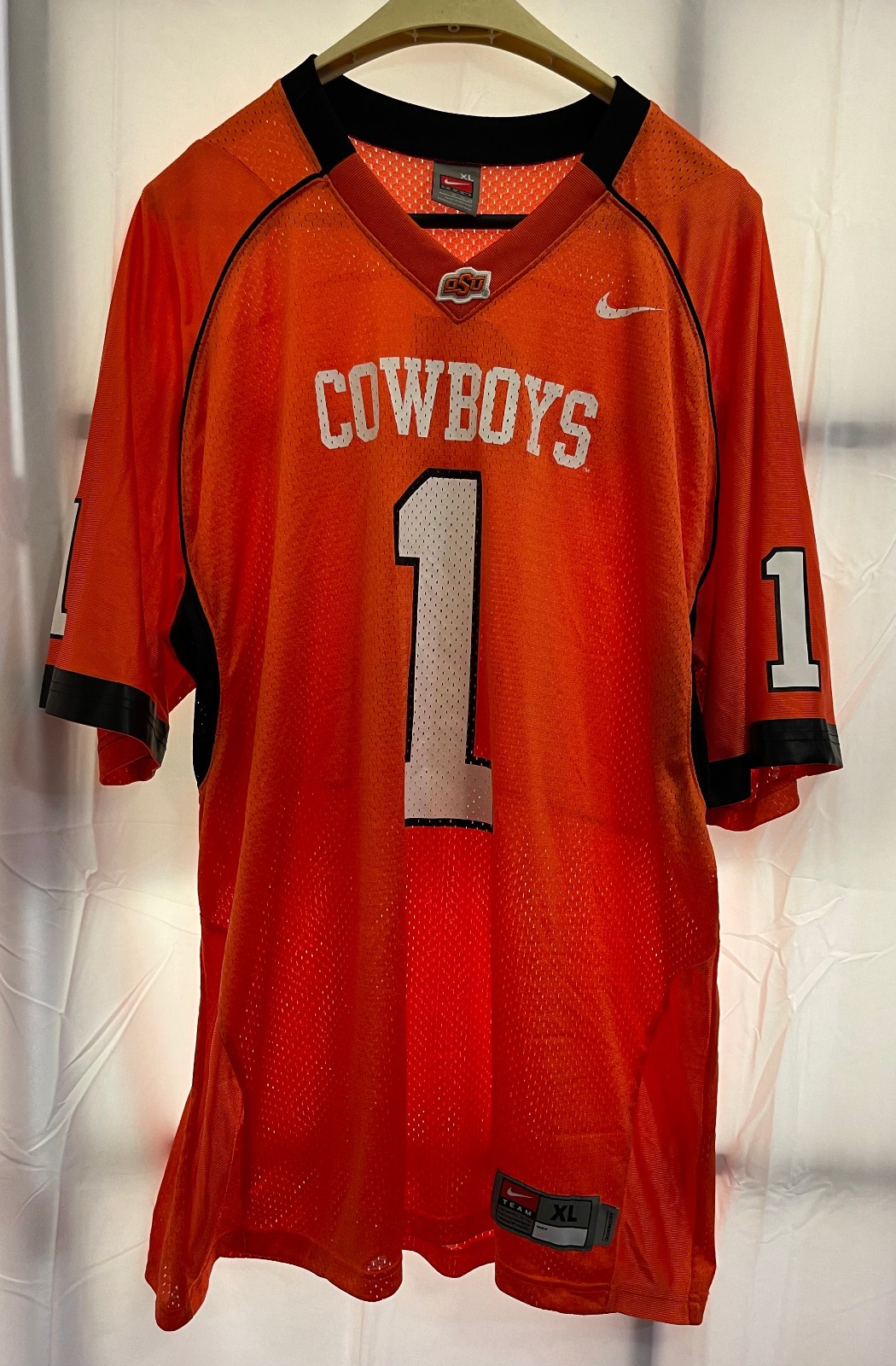Nike Team Oklahoma State Cowboys #1 Jersey XL Orange Black NCAA Football Authent