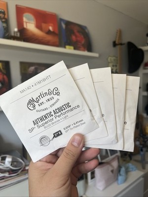 Martin Acoustic Guitar Strings MA140 80/20 Bronze Light 012-.054 Lot of 5