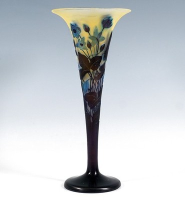 Emile Galle Art Nouveau Vase Snow Rose Fleur de Neige France 1906