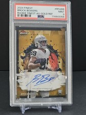 2024 Topps Finest - Rookie Finest Au Brock Bowers #RFABB Gold Refractor /50 (RC)