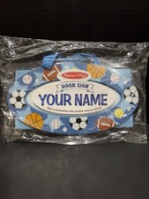 NEW/MELISSA & DOUG SPORTS THEMED DOOR SIGN PERSONALIZE NAME W/ADHESIVE LETTERS