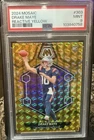 2024 Panini Mosaic- Drake Maye #303 Reactive Yellow Mosaic Prizm (RC) PSA Mint 9