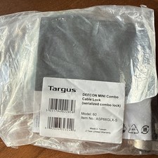 Targus ASP66GLX-S Defcon Serialized Combo Cable Lock w/ Desk Anchors 6.5'