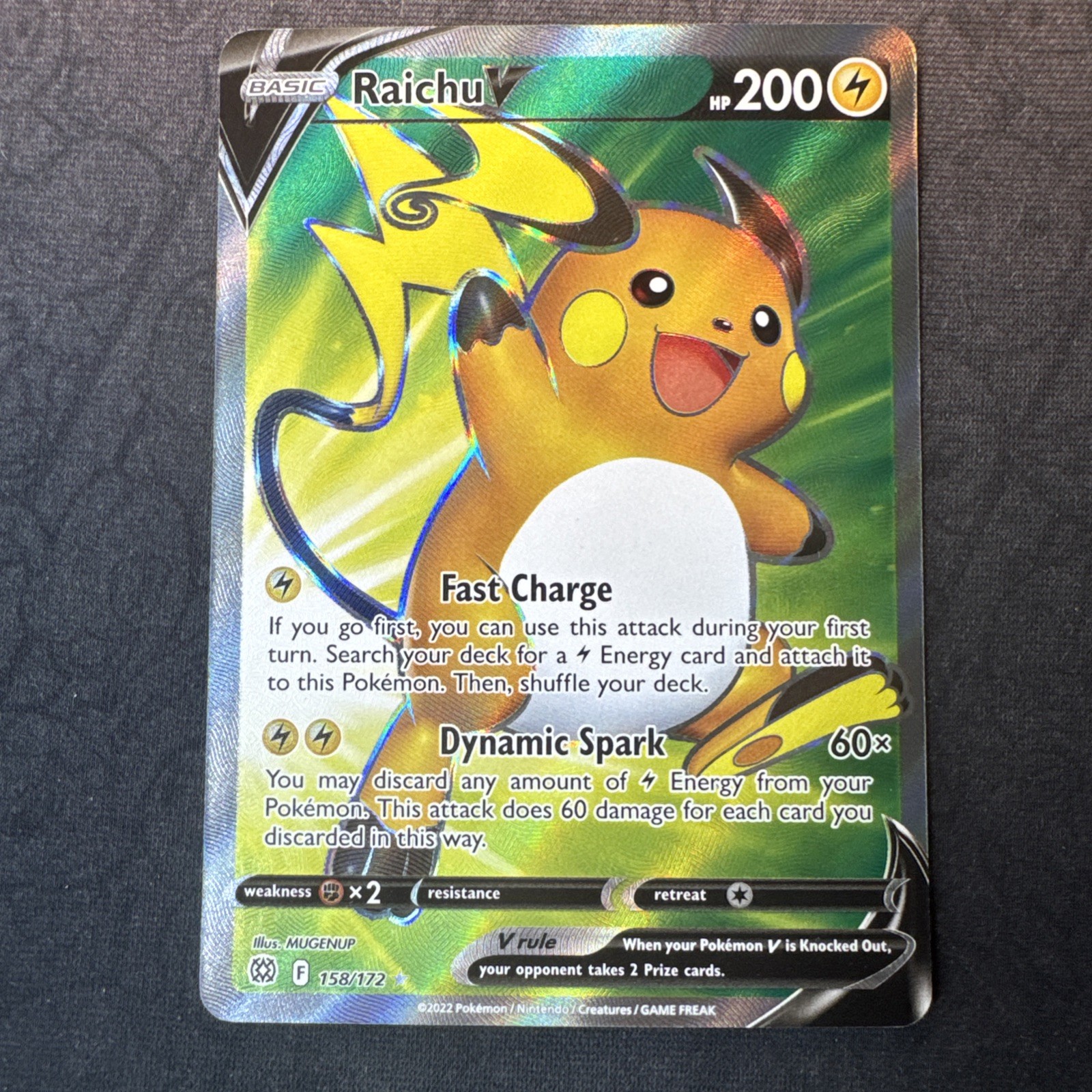 Raichu V (Full Art) 158/172 Swsh09: Brilliant Stars Holo Pokemon