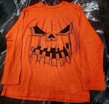 Children's Place Boys Orange Jack-O-Lantern Halloween Long Sleeve TShirt XLarge