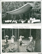 1955 Photo Soviet Premier Bulganin Holds Picnic For Foreign Diplomats Event 7X9