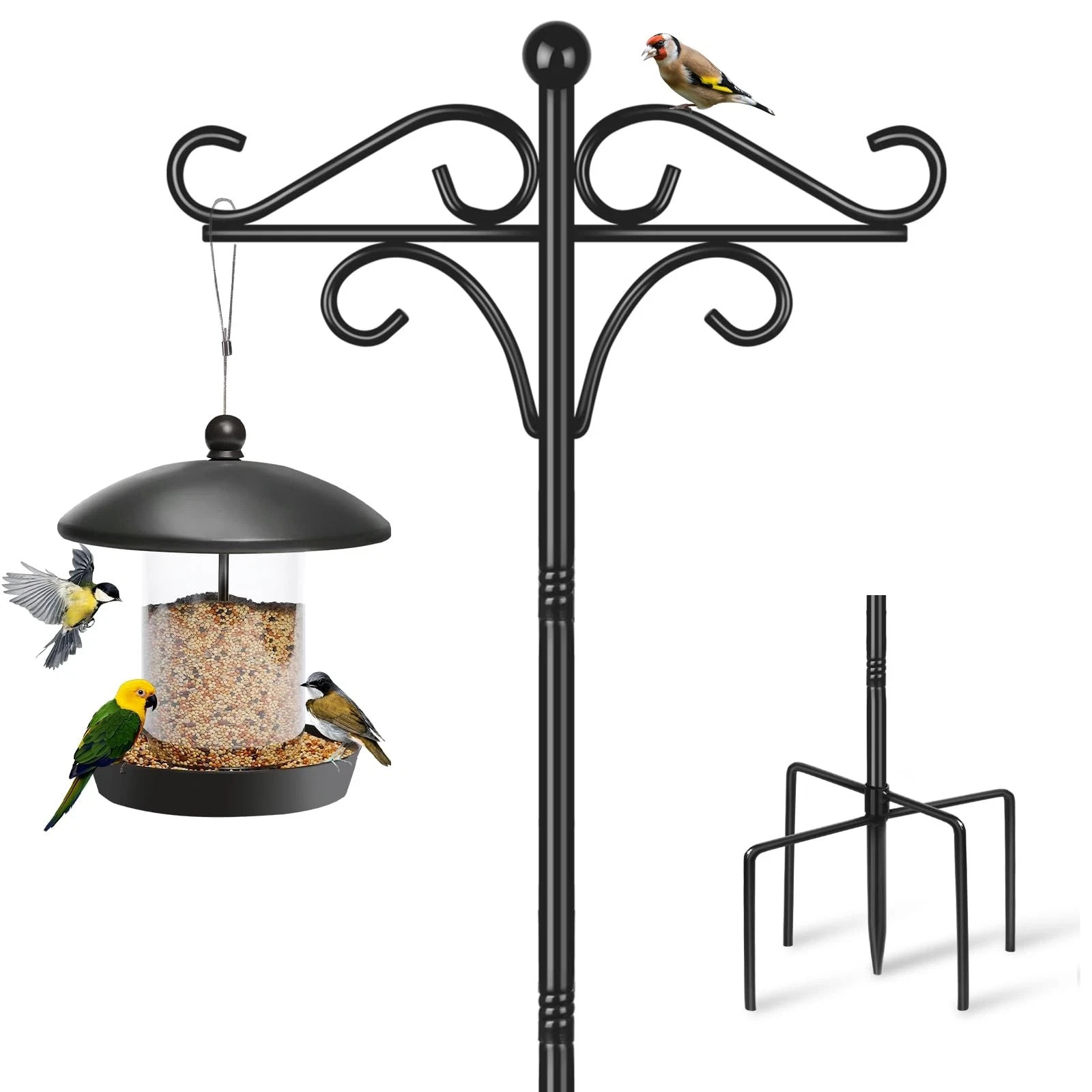 Pole Stand Squirrel Proof 92 Inch Shepherds Hooks For Outdoo
