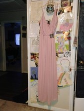 NWT David's Bridal Women's Pink Petal Long Strapless Lace Bridesmaid Dress Sz 8