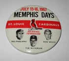 RARE 1967 Baseball St Louis Cardinals Memphis Tennessee Days Souvenir Pin Button