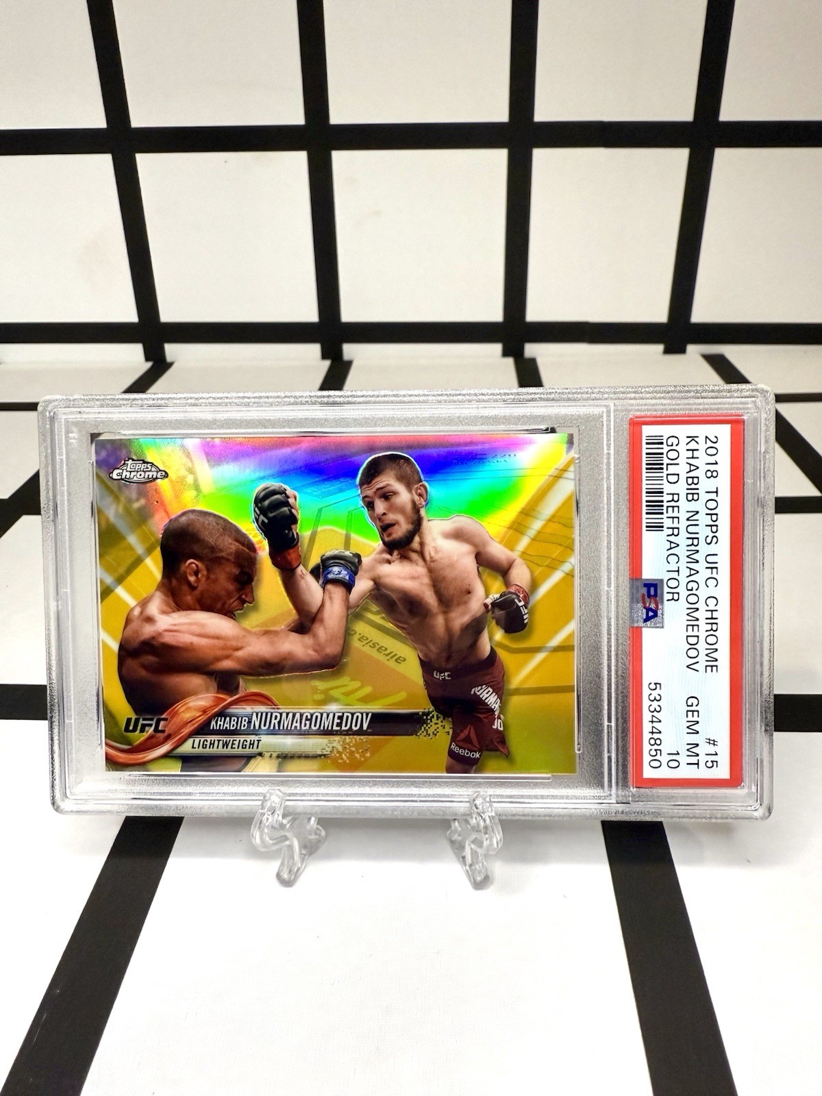 2018 Topps Chrome Khabib Nurmagomedov Gold Refractor /50 PSA 10