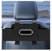 Multifunctional Car Back Seat Organizer, Leather Automotive Headrest Black