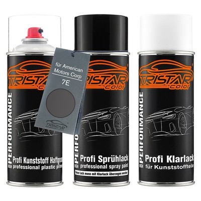 Autolack Spraydosen Set für Kunststoff für American Motors Corp 7E Oakleaf Brown