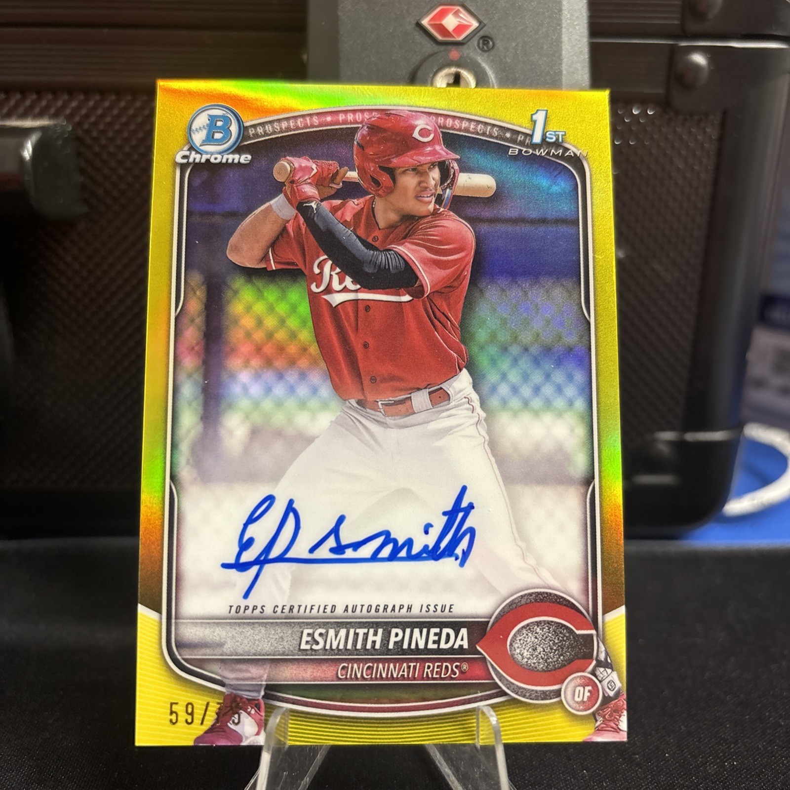Esmith Pineda 2025 Bowman, 1st Chrome Yellow Refractor Auto 59/75