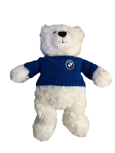 BMW Bär von Gund weißer Teddybär Plüschtier Stofftier Logo blau Pullover schön!