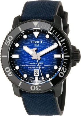 Men's Seastar 2000 Powermatic 80 Auto Watch, Black PVD, Blue/Black Dial