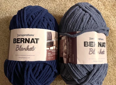 2 Bernat Yarn Skeins Blanket Yarnspirations 300g Twilight Blue Country Blue - Image 1 of 4