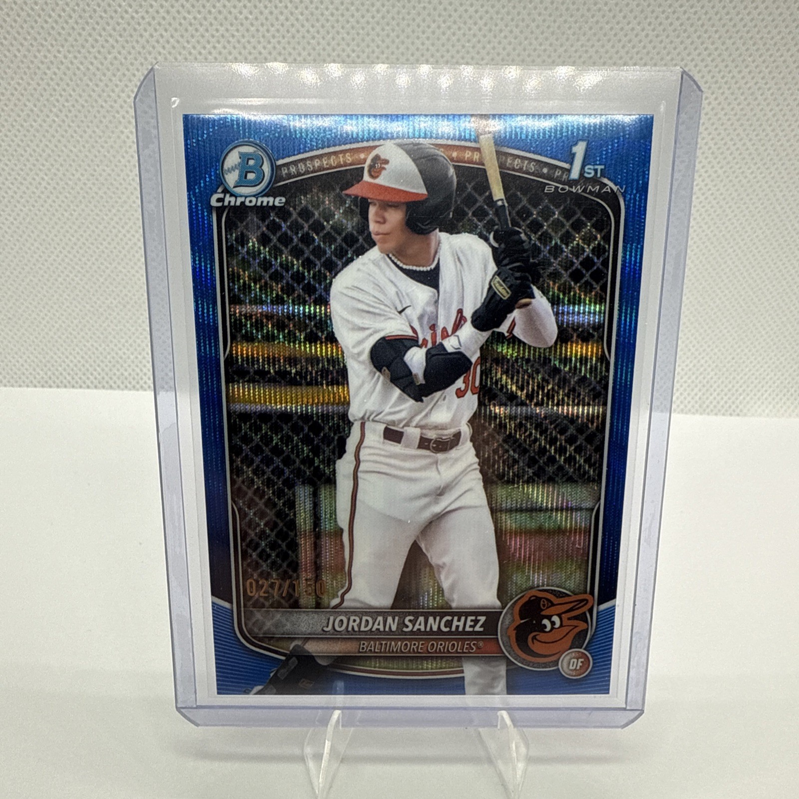 JORDAN SANCHEZ 2025 BOWMAN CHROME 1ST BLUE GEOMETRIC REFRACTOR 27/150