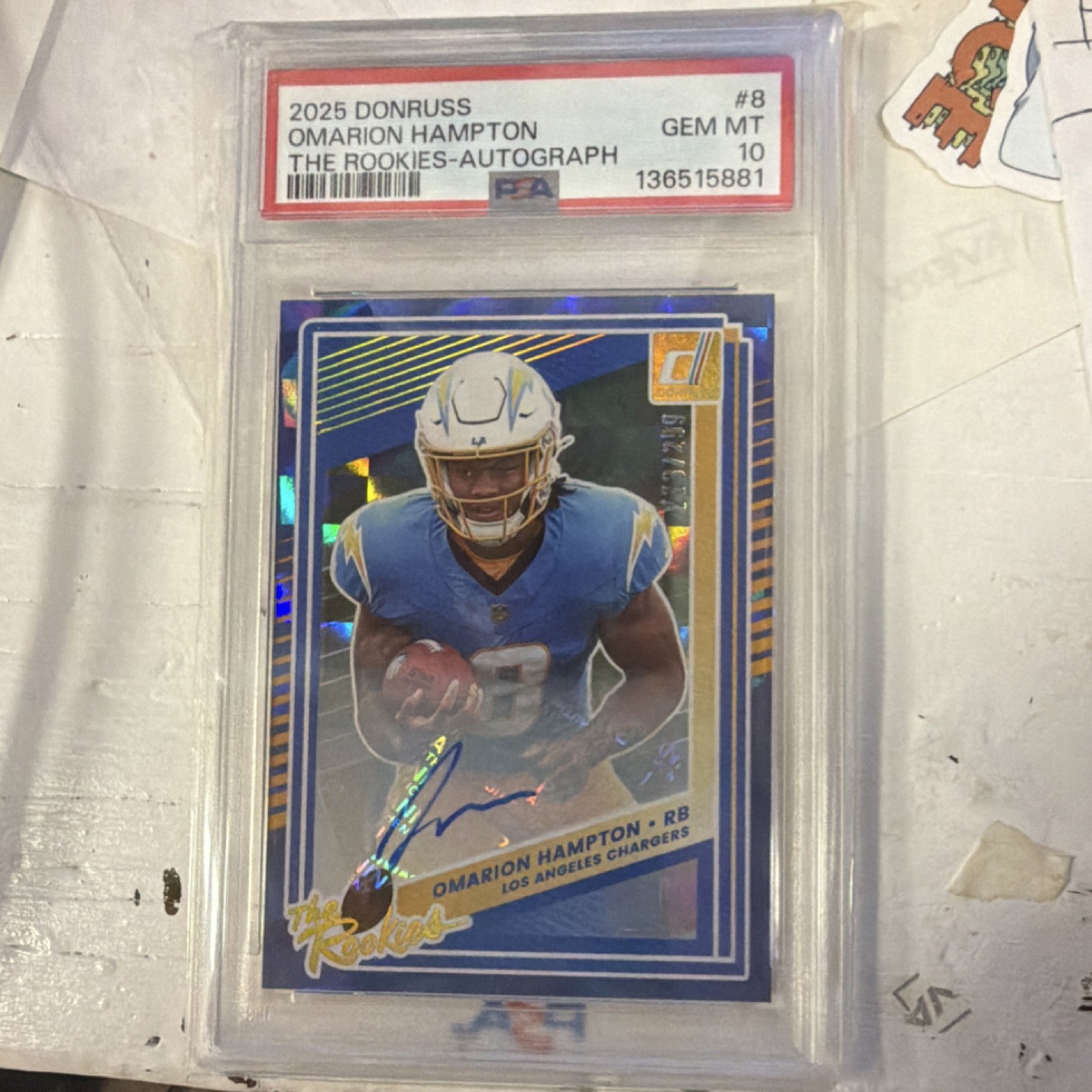 Omarion Hampton Panini Donruss the Rookies #8 Autograph