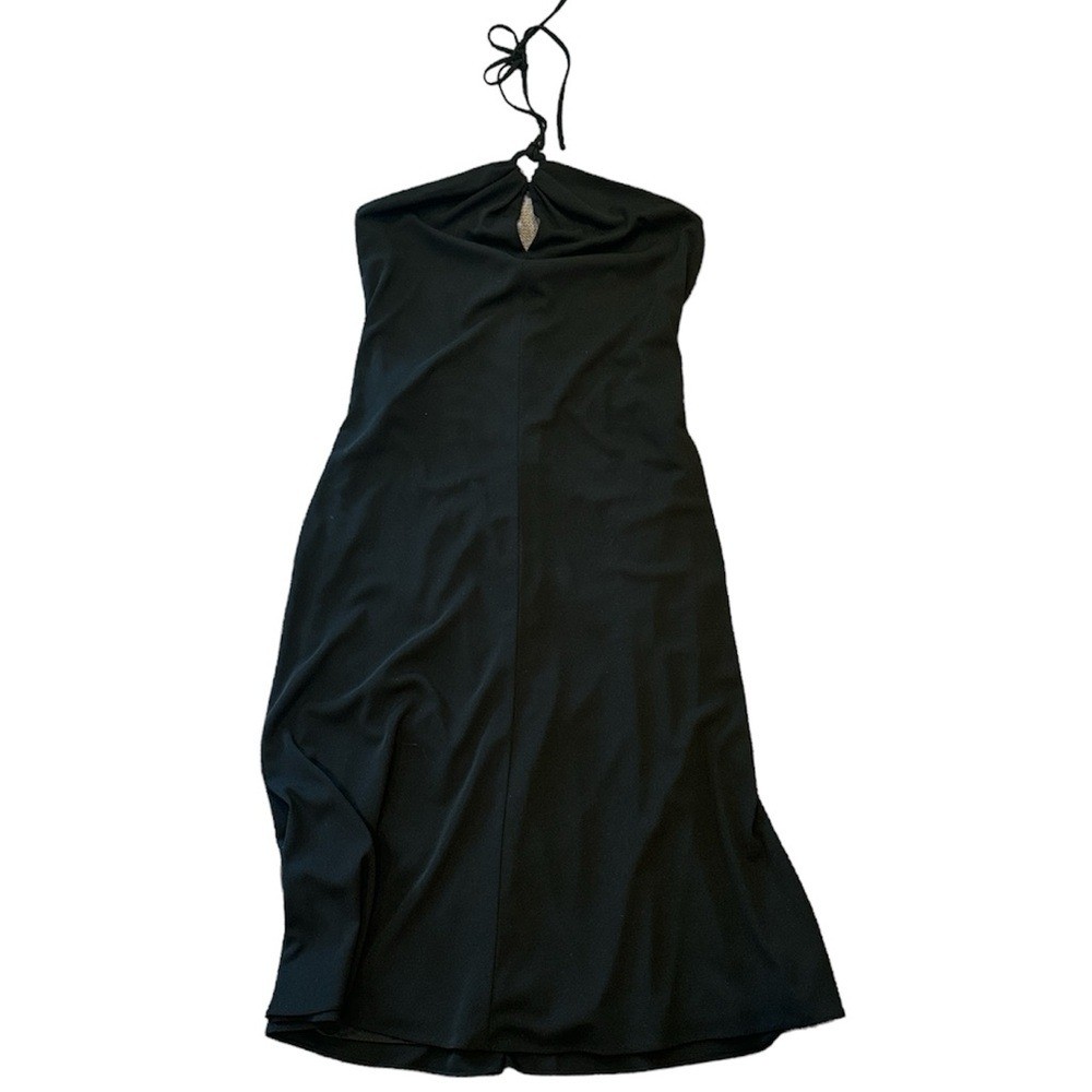 david meister black halter dress size 6
