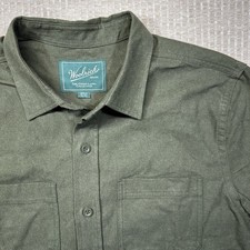Woolrich Mens XL GREEN LABEL Green CHAMOIS Long Sleeve Button Up Shirt