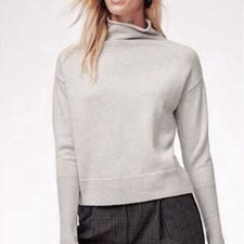 Aritzia Wilfred Cyprie Sweater Women s Small Gray Knit Pullover Merino Wool Grey