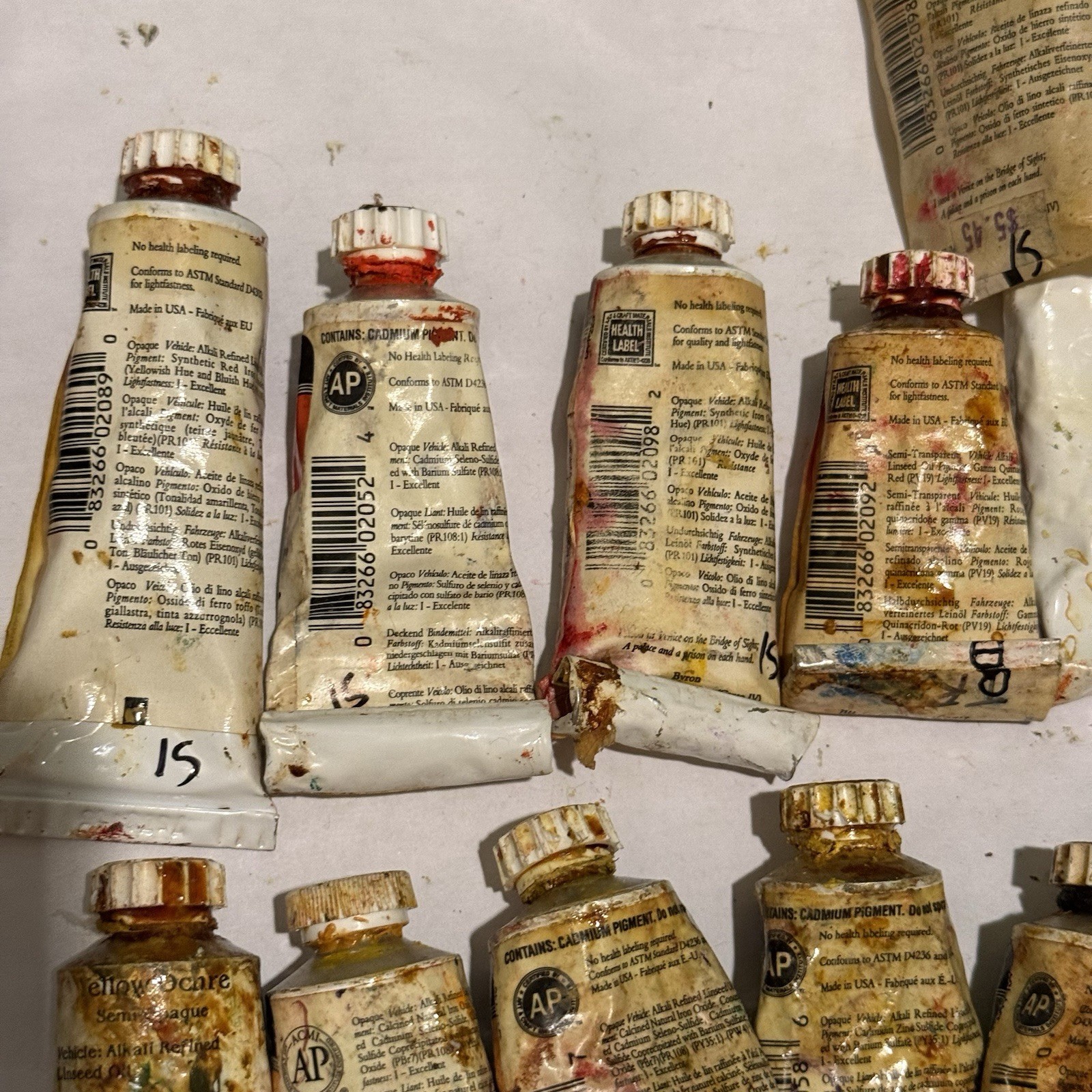 Vintage Grumbacher Gainsborough Winsor & Newton PreTested Oil Paint Lot Of 34