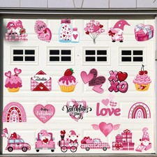 24-Piece Valentine's Garage Door Refrigerator Magnets - Heart Gnome Cake Ba...