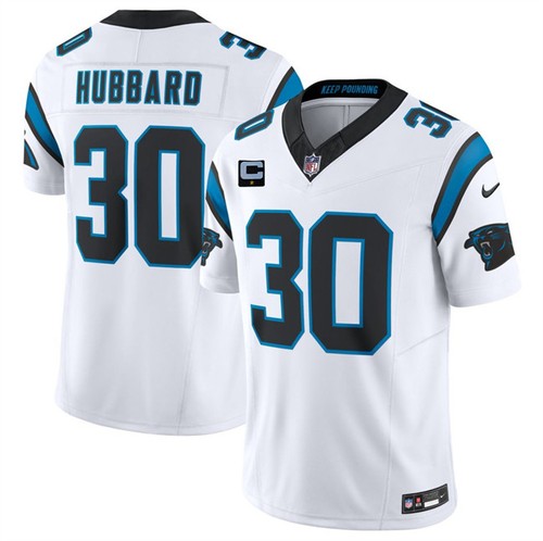 Panthers #30 Chuba Hubbard 2026 F.U.S.E. 3-Star C Patch Vapor Jersey Stitched