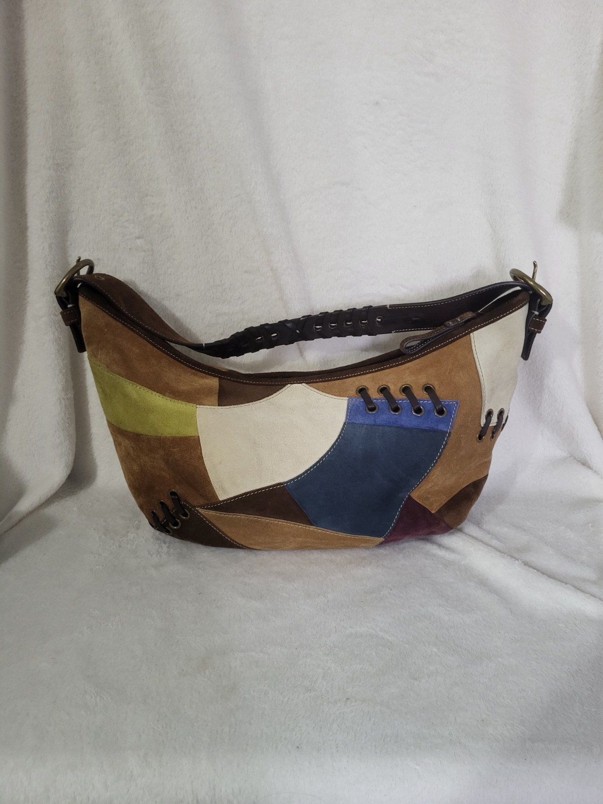 Vintage Coach 9587 Soho Patchwork Suede Leather Shoulder Hobo Bag Y2K 2004 image 2