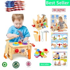 Multifunctional Toddler Tool Kit - Safe Wooden Educational Toy for Creative Play