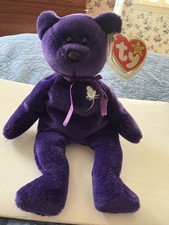 Ty Beanie Babies Princess Diana Bear Beanbag Plush Toy Purple Vintage 1997 8.5"