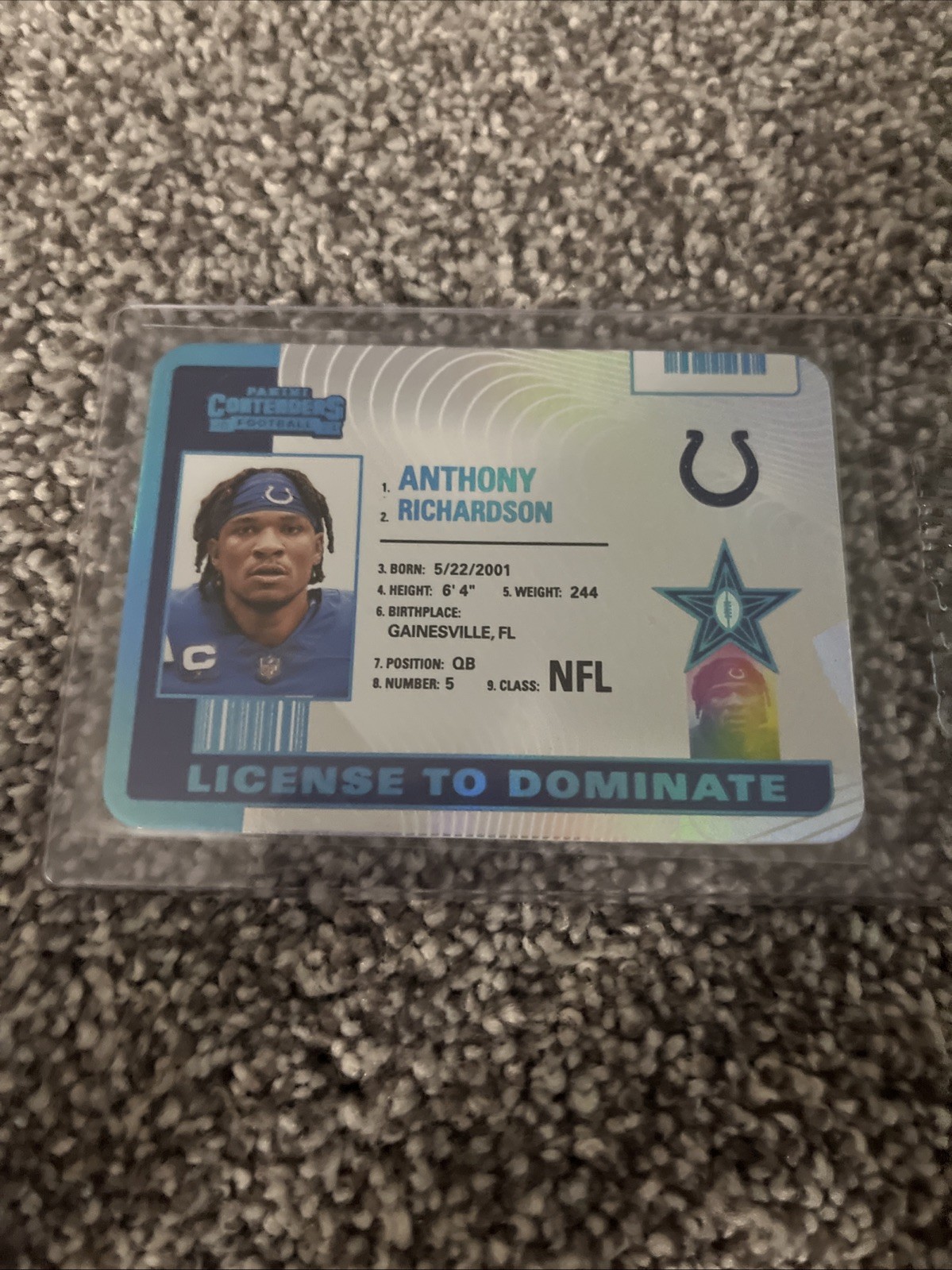 2024 Panini Contenders Anthony Richardson License To Dominate #6 SSP Case Hit