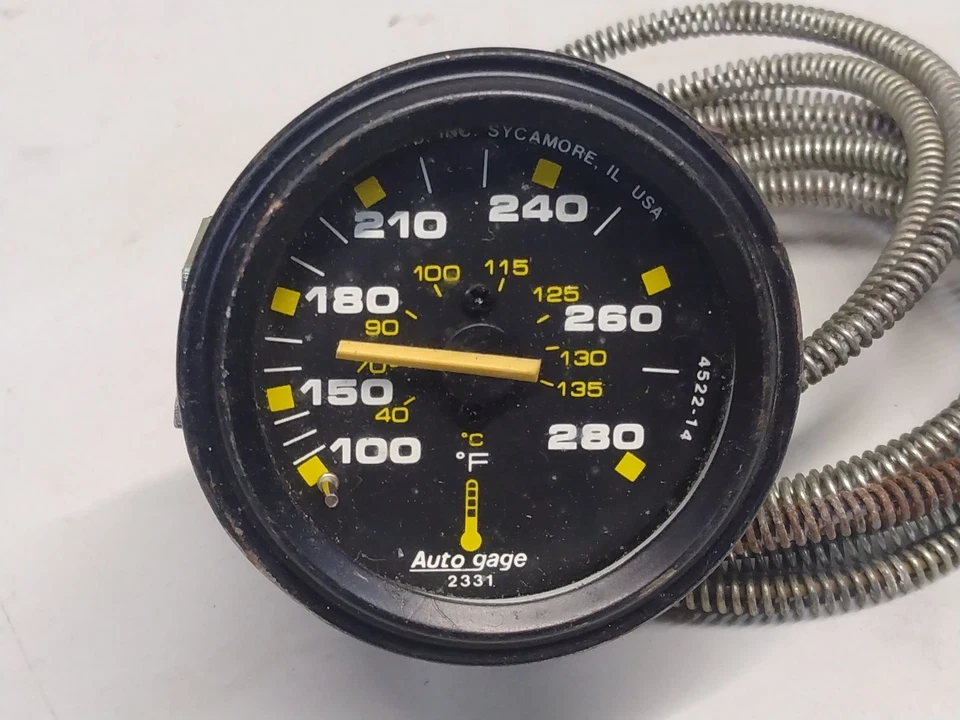 Vtg Auto Meter Products Temperature Auto Gage 2331 °F/°C - Image 2 of 4