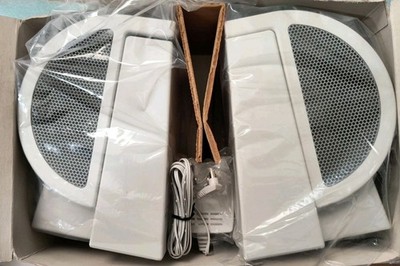 NEW WHITE ACER ASPIRE SPEAKER SET REMOVABLE STAND VOLUME BASS AC ADAPTER RM3-SP1
