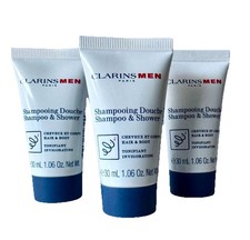 Clarins Men Shampoo & Shower 30ml Each - 90ml Total - For Hair And Body