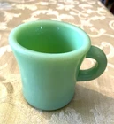 1940’s Fire King Jadeite Green “OVEN  WARE” C Handle Thick Heavy Coffee Mug