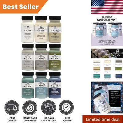 9 Assorted Colors Home Décor Chalk Paint - Non-Toxic, Easy Clean-Up, Ultra-Matte