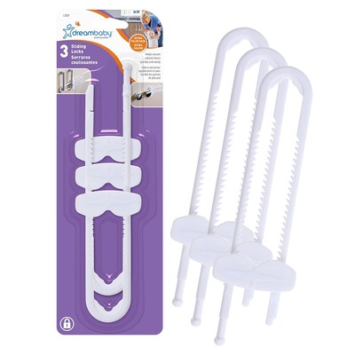 Dreambaby Sliding Cabinet Child Safety Locks - U Shaped 3 Count (Pack of 1) 