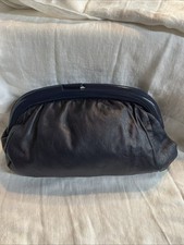 Vintage Nordstrom Navy Blue Genuine Leather Wacrylic Snap Clutch Made In Italy Vintage Nordstrom Navy Blue Genuine Leather Wacrylic Snap Clutch Made In Italy