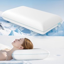 Cooling Soft Memory Foam Pillow, Queen Size: 27.6"L x 15.7"W soft, White 