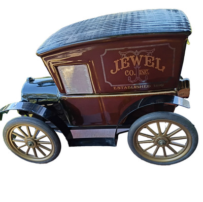 Jim Beam Vtg Car Empty Decanter 11''X 6 X 7.5'' Wheels Move 75th Year Jewel Co