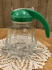 Vtg Federal Practical Housewares Chicago 1945 Maple Syrup Dispenser Green Lid