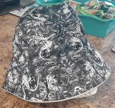 Bucket Hat Womens One Size Reversible Black Leopard / Spotted Leopard REFLECTIVE