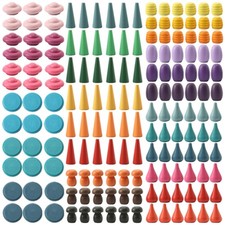 162 PCS Wooden Loose Parts Toy Rainbow Stacking Toy for Toddlers, Sensory Pla...