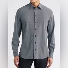 Michael Kors Men's Gray Button Down Dress Shirt Classic Tailored Wedding Guest