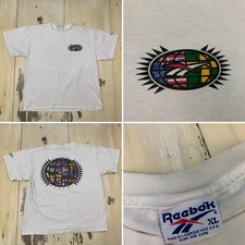 REEBOK - Vtg 80s-90s Worldwide Made In USA White T-Shirt, Boys Youth XL